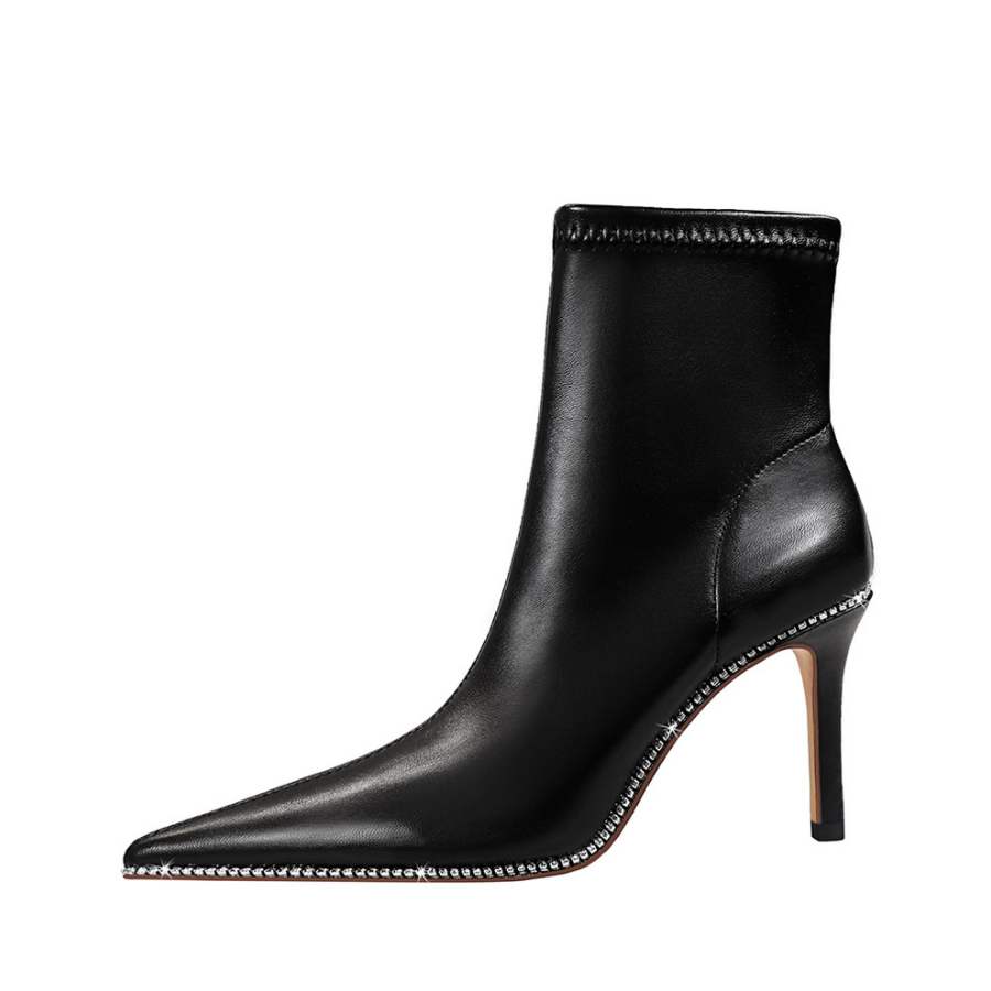 DUNNU Leather Ankle Boots Women's Black