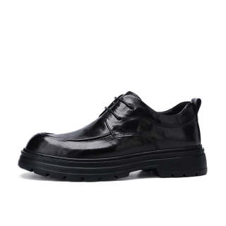 U7 Casual Leather Shoes Men's Low Top Black