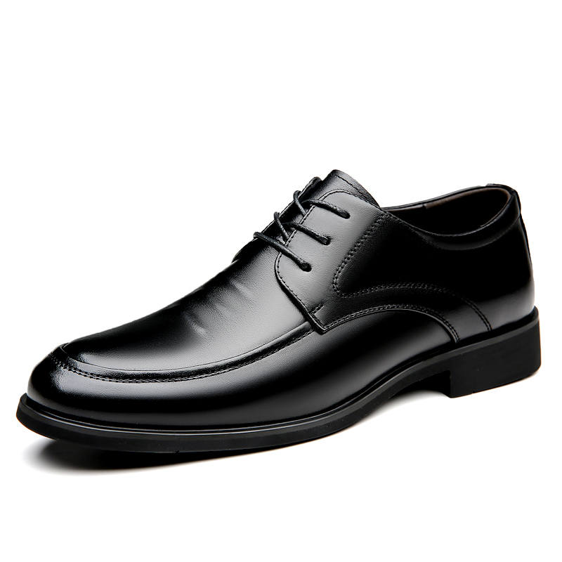 POPULAR ROUSE PR Cow Split Leather Classic And Versatile Dress Shoes Men's Black