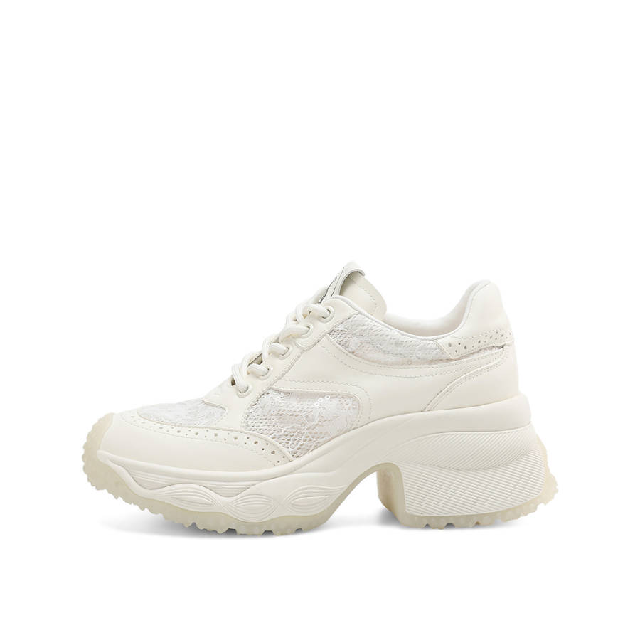 Rosa Bianca Cow Leather Breathable Height Increasing Breathable Height Increasing Low top Casual Shoes Women's