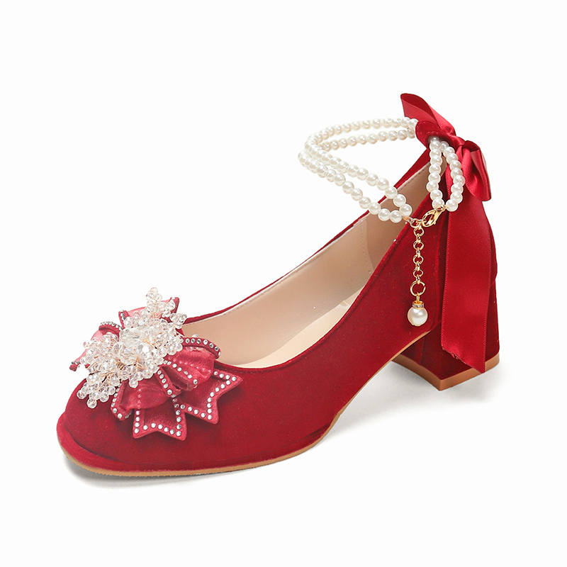 Medd Pu High Heels Women's Burgundy