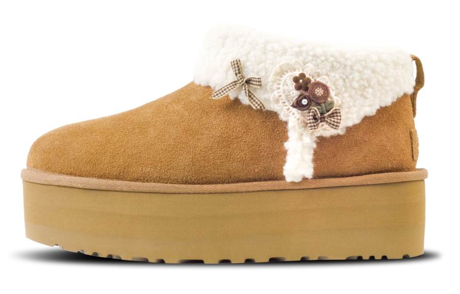 UGG Winter Cotton Thermal Short Snow Boots Women's Chestnut