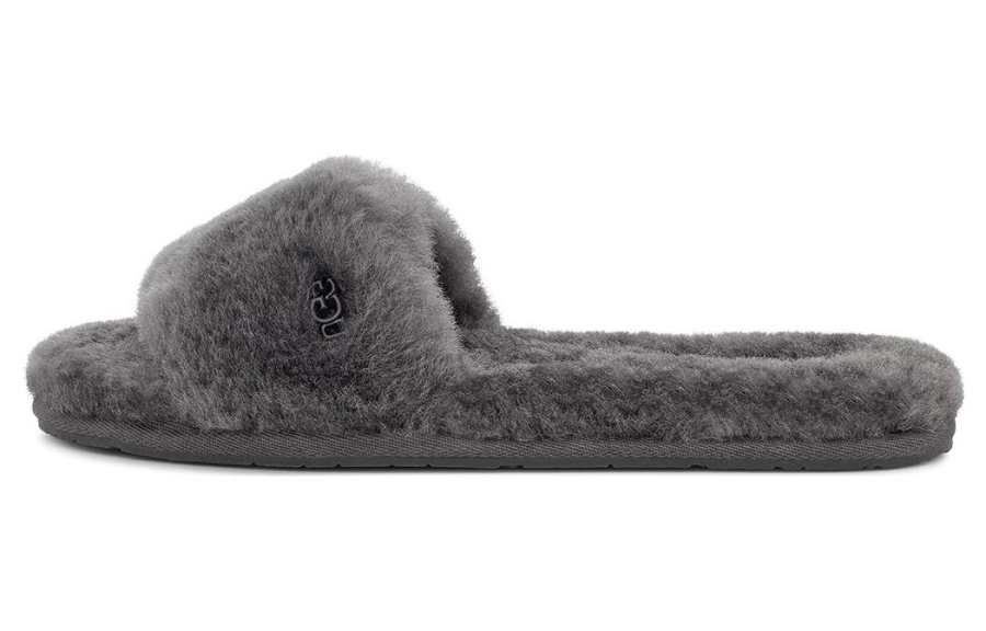 UGG Fleece Lined, Thermal Comfortable Mules Slide Slippers Women's Charcoal Gray