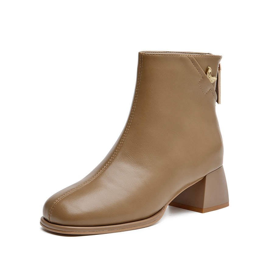 AOKANG Ankle Boots 5.1cm Women's Milk Tea