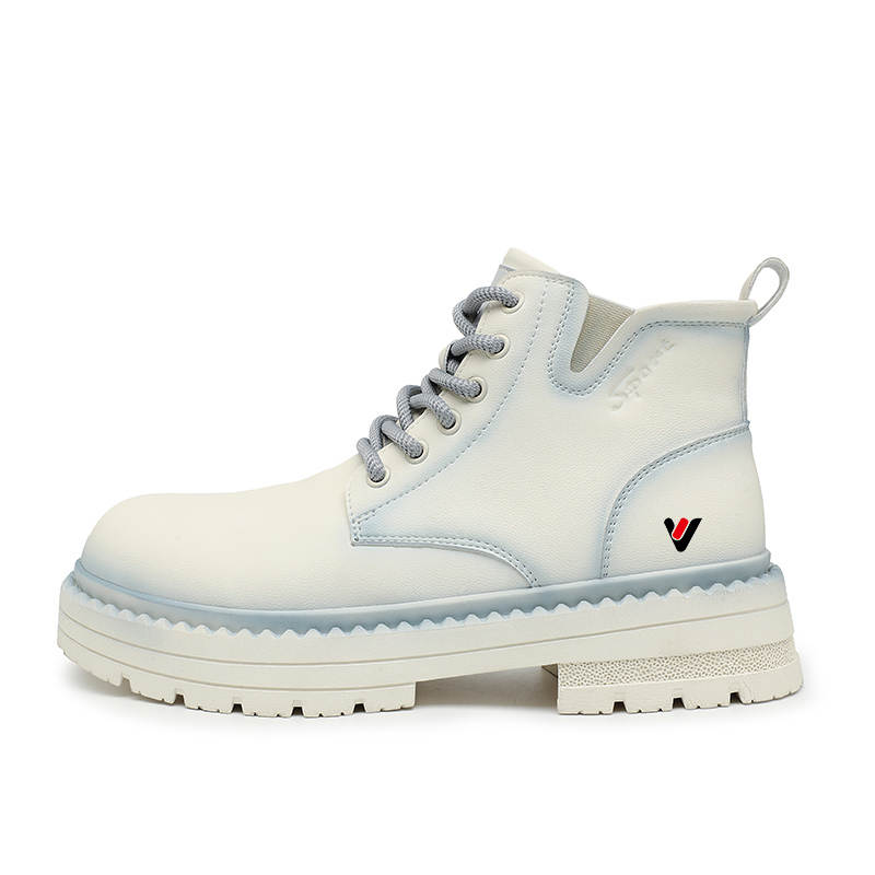 YALU Combat Boots Unisex Brown/White