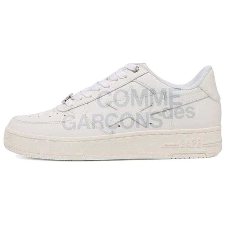 A BATHING APE BAPE STA Slip Resistant Slip Resistant Low top Skateboard Shoes Unisex White