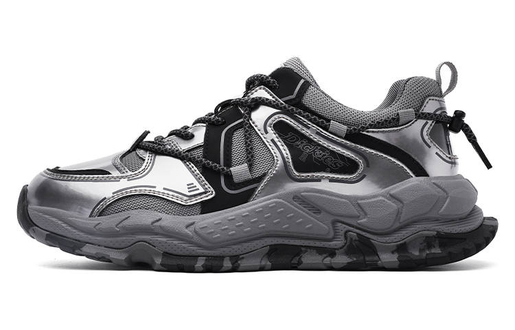 Dickies Synthetic Leather Abrasion Resistant Slip Resistant Low top Chunky Sneakers Men's Gunmetal Gray