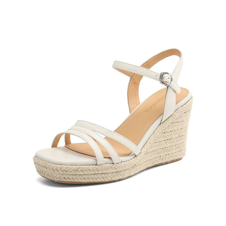 BOERDIQI Top Grain Cow Leather One Strap Sandals 9cm Women's
