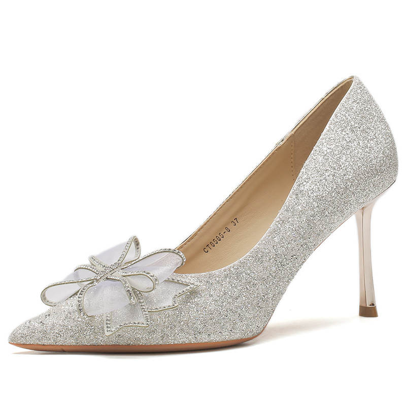 RoseDoris RoseDoris Slim Heel High Heels 8cm Women's Silver