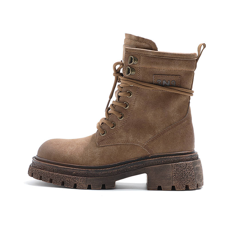MIS. DANNY MIS. DANNY Cow Split Leather Combat Boots 5.5CM Women's