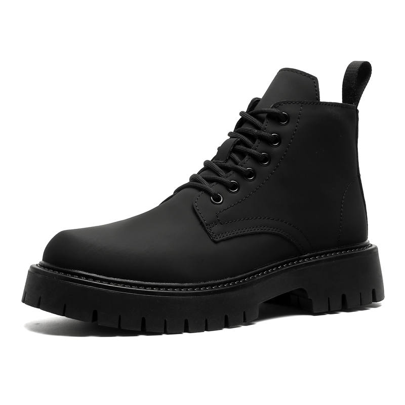V ZERO FIVE V ZERO FIVE Microfiber Leather Combat Boots Unisex Black