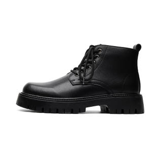 SHUILIXING Microfiber Leather Short Combat Boots Men's Black