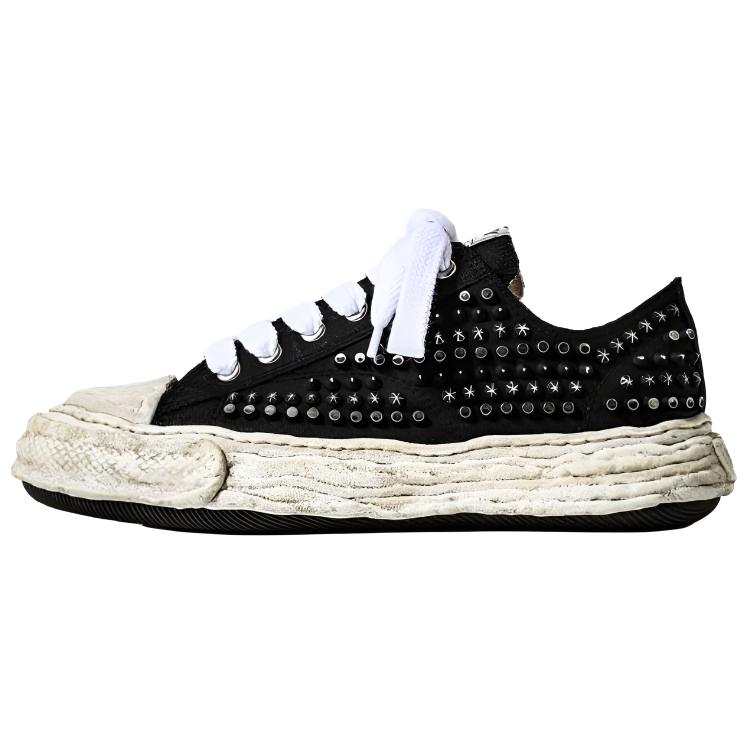 MIHARA YASUHIRO Masion Abrasion Resistant Abrasion Resistant Low top Skateboard Shoes Unisex Black White