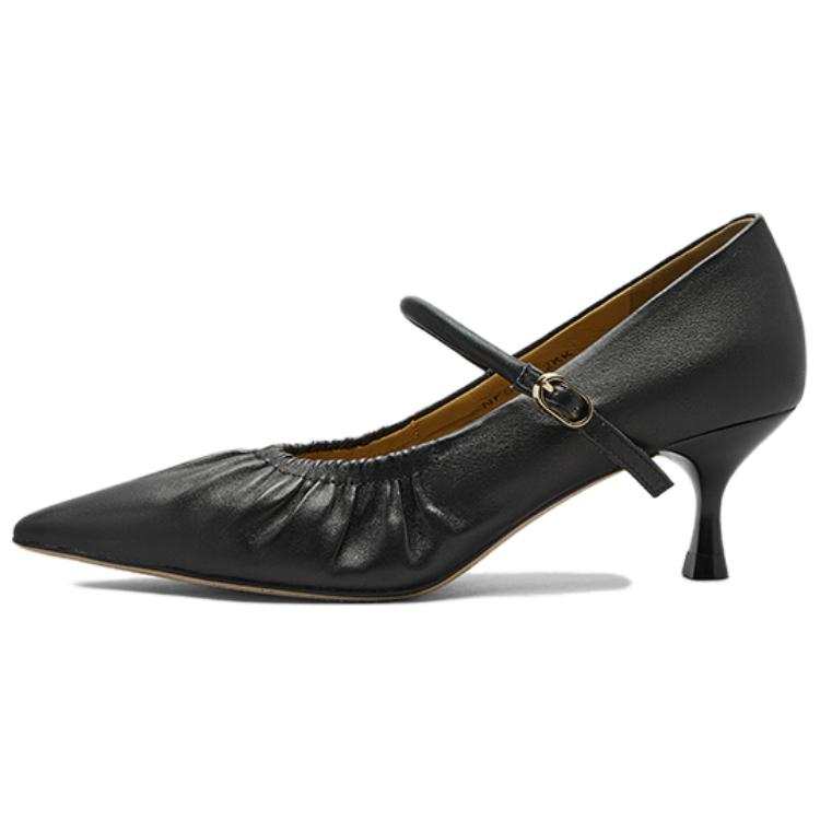 NINE WEST Sheepskin Slim Heel High Heels 6CM Women's