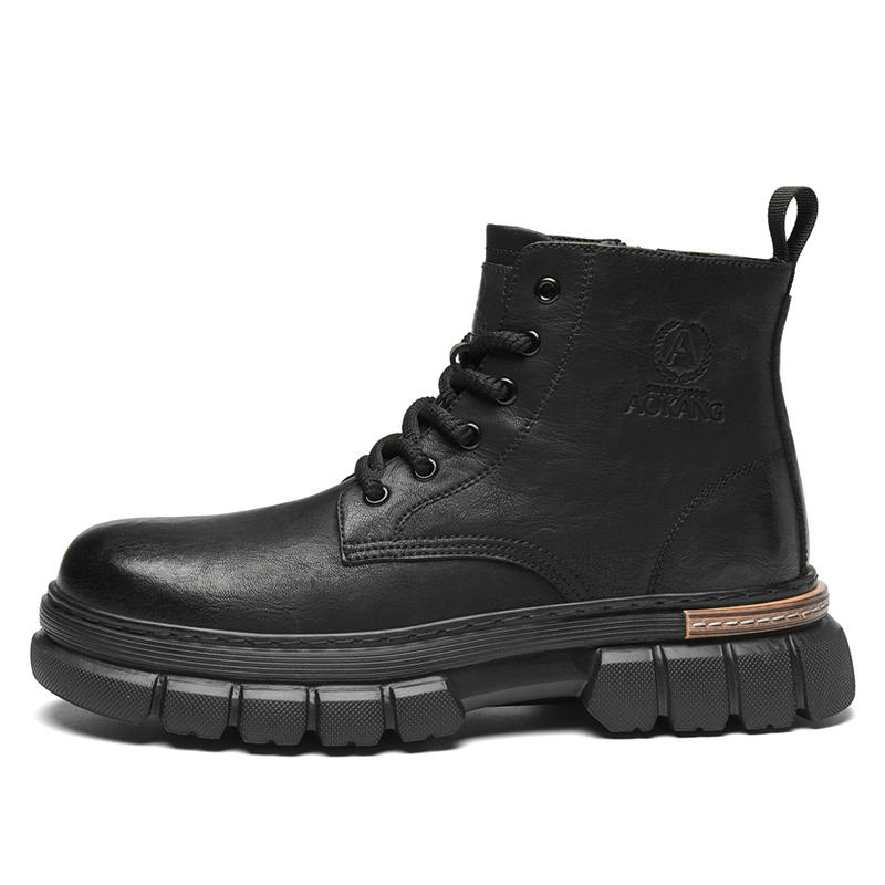 AOKANG AOKANG Combat Boots Men's Black/Red Brown