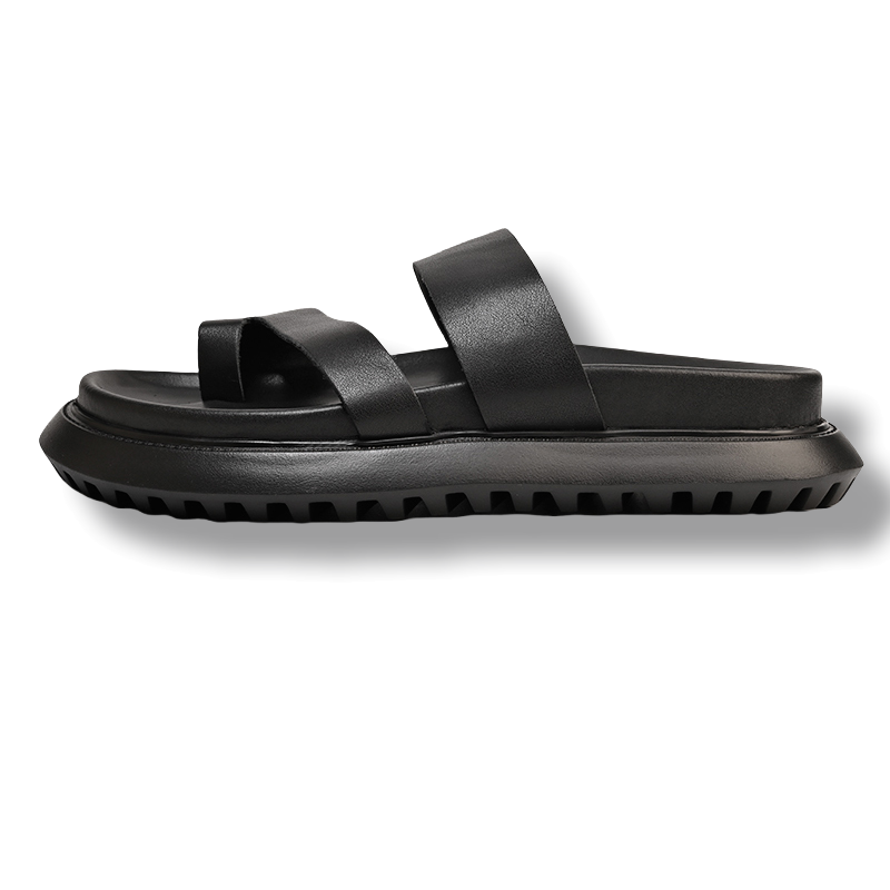 Brounvanm Slip Resistant Slip Resistant Slide Slippers Men's Black