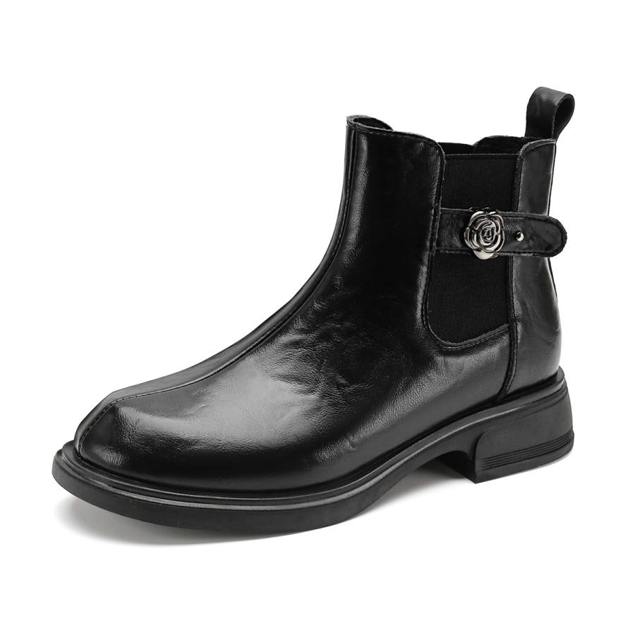 Safiya Cow Split Leather Short Chelsea Boots Women's