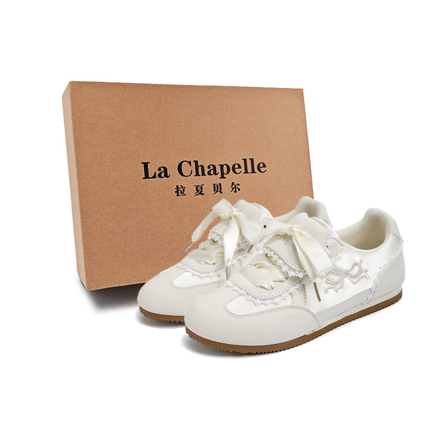 La Chapelle Light Taro Paste Butter Haze White Dextro Flex White Sneakers, Sweet Style Elegance, Elegant Fashion