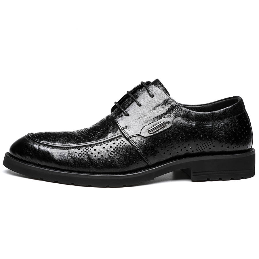 FAPAI Sheepskin Dress Shoes Men's Black