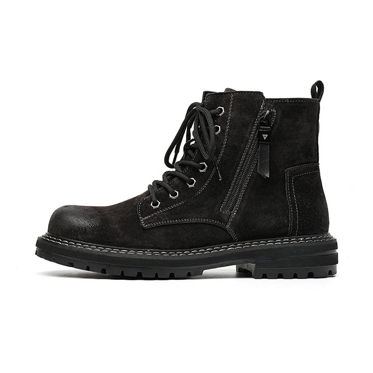 GZZ GZZ Combat Boots Men's Black/Yellow/Brown