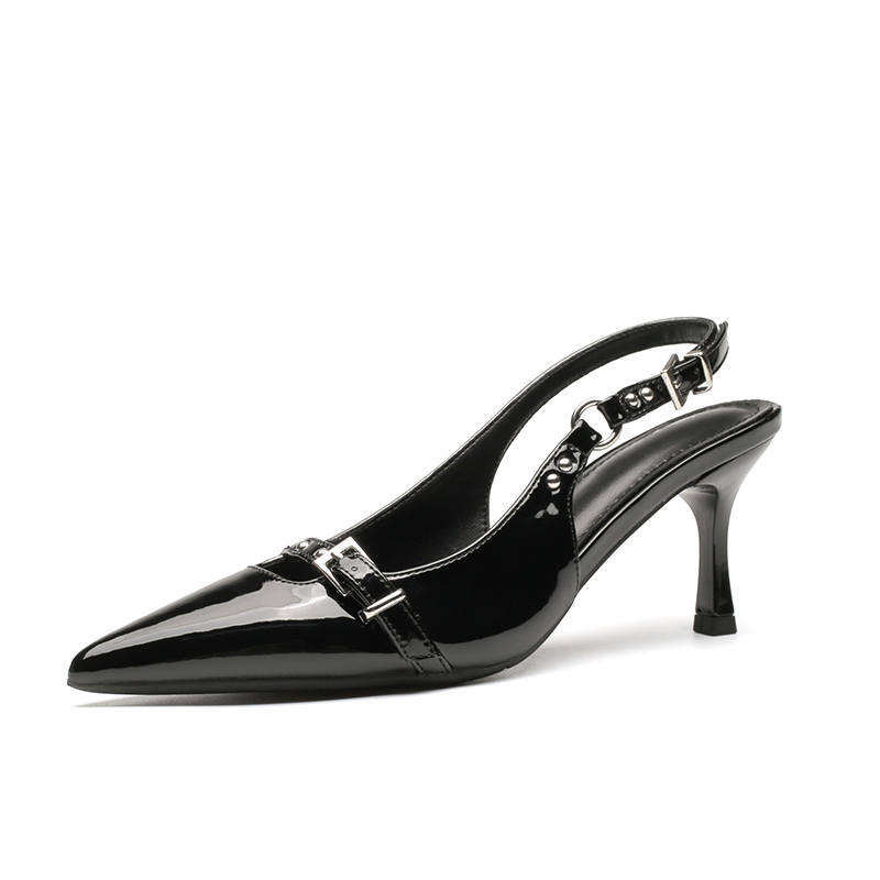 Beijiani Patent Leather Slim Heel High Heels 6.5cm Women's