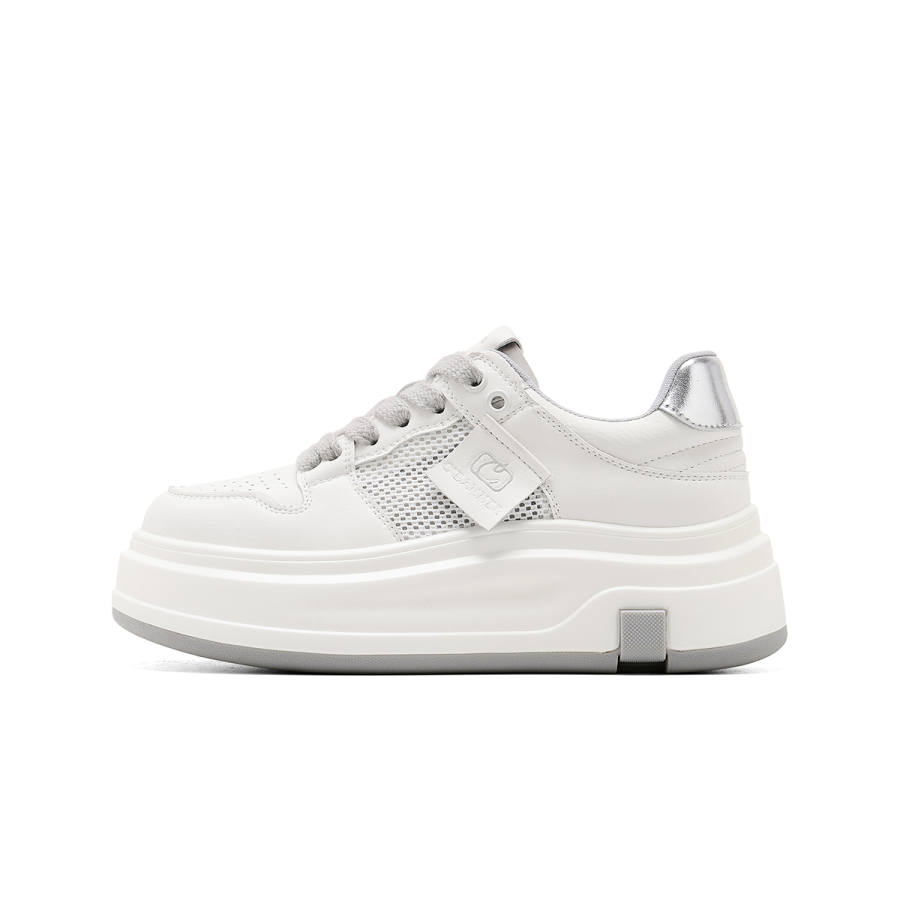 C°BANNER Synthetic Leather Abrasion Resistant Low top Skateboard Shoes Women's Beige Gray