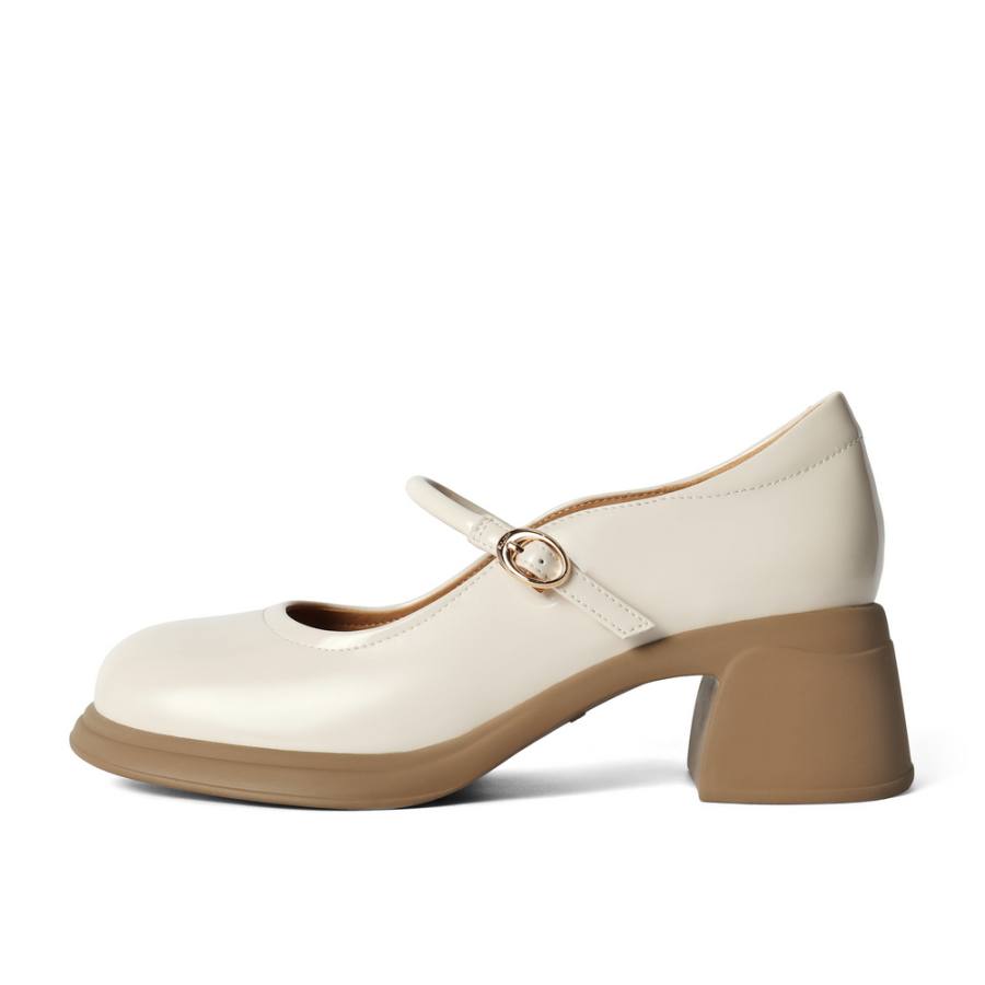 BELLE Synthetic Leather Chunky Heel Mary Jane Shoes 5.5cm Women's