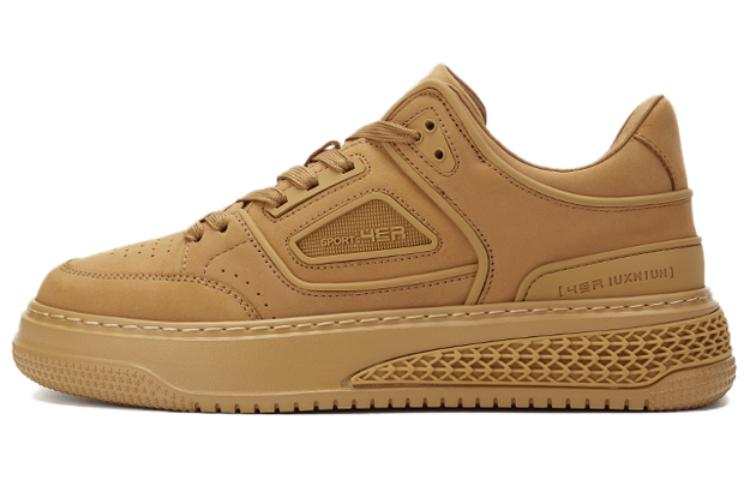 AOKANG Leather Low top Skateboard Shoes Men's Earth Yellow