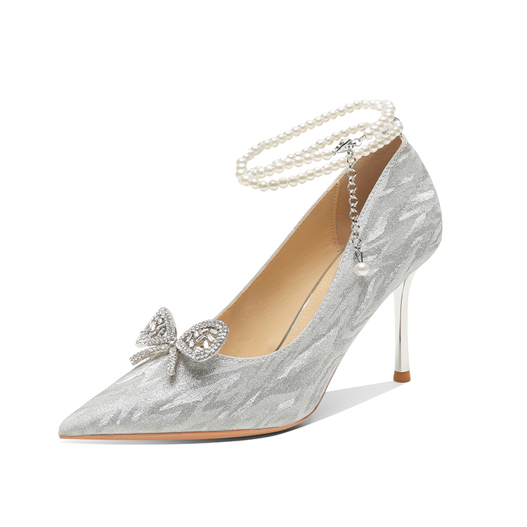 Ainer-cat Ainer cat Slim Heel High Heels 8cm Women's Silver