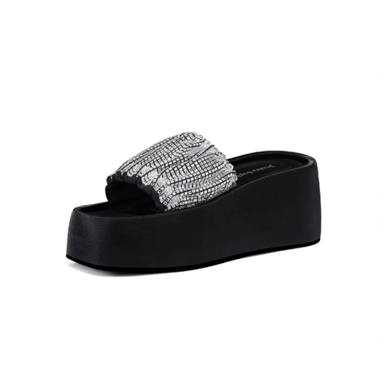 JESSICA SOPHIA Rhinestone Odor Resistant Odor Resistant Slide Slippers Women's