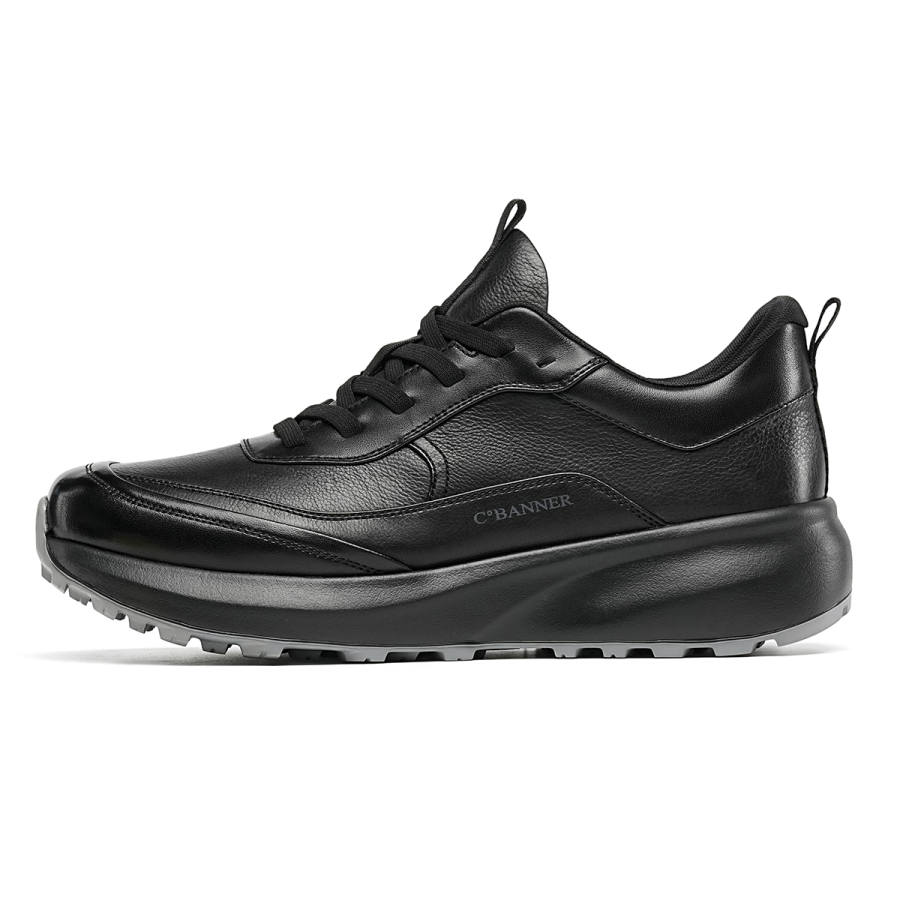 C°BANNER Cow Leather Low top Casual Shoes Men's Black