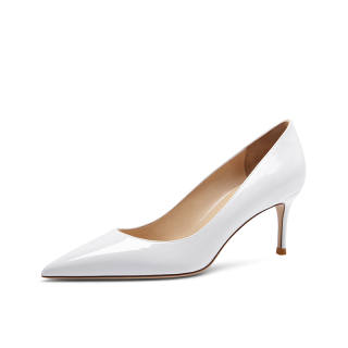 GABPIHLA HEURST Microfiber Leather Slim Heel High Heels Women's White