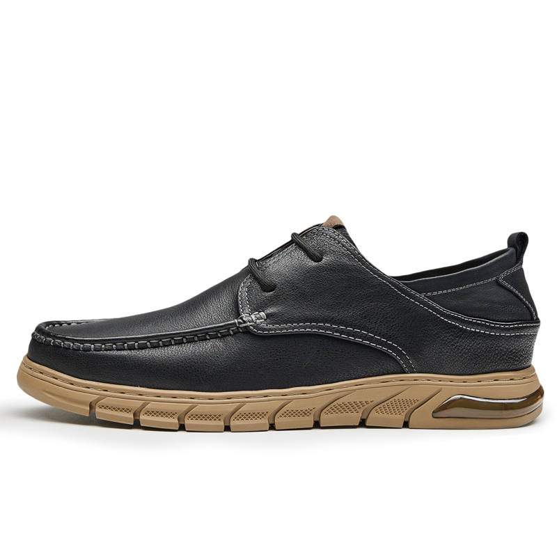 GOG Top Grain Cow Leather Fashion Versatile Casual Shoes Men's
