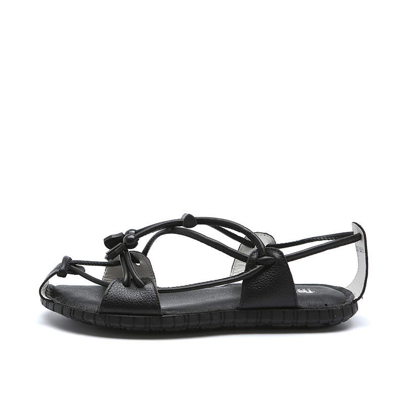 BABINDA Cow Leather Roman Sandals 2.5cm Men's Black