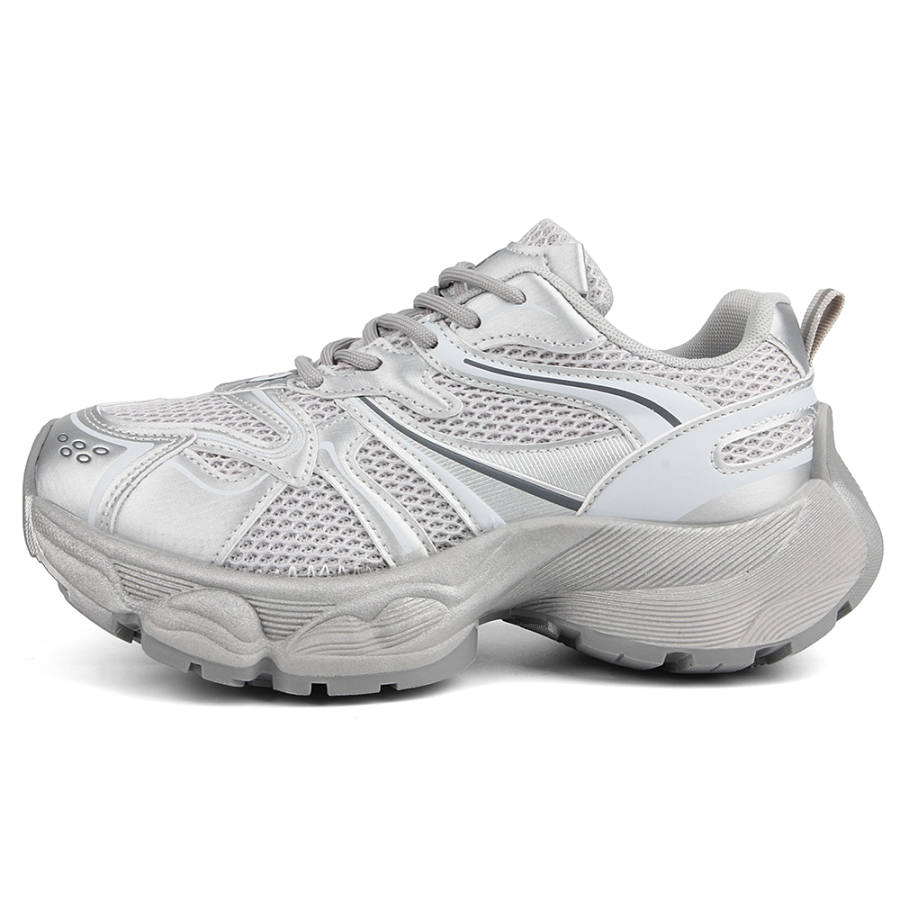 WENPU Breathable Lightweight Height Increasing Low top Chunky Sneakers Women's