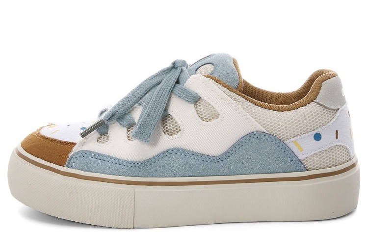 WENPU Denim Slip Resistant Cushioning Abrasion Resistant Lightweight Breathable Low top Skateboard Shoes Women's