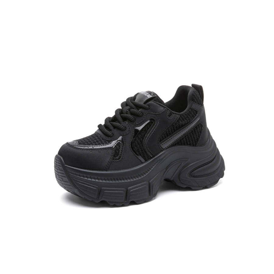 Lanza Chunky Sneakers Women's Low Top Black/Gunmetal Red/Silver