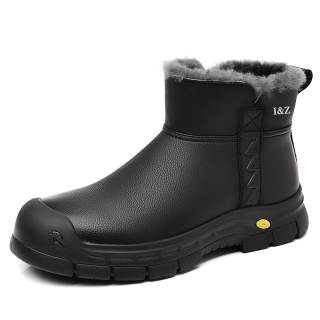 I&Z Cow Split Leather Thermal Abrasion Resistant Thermal Abrasion Resistant Short Snow Boots Men's