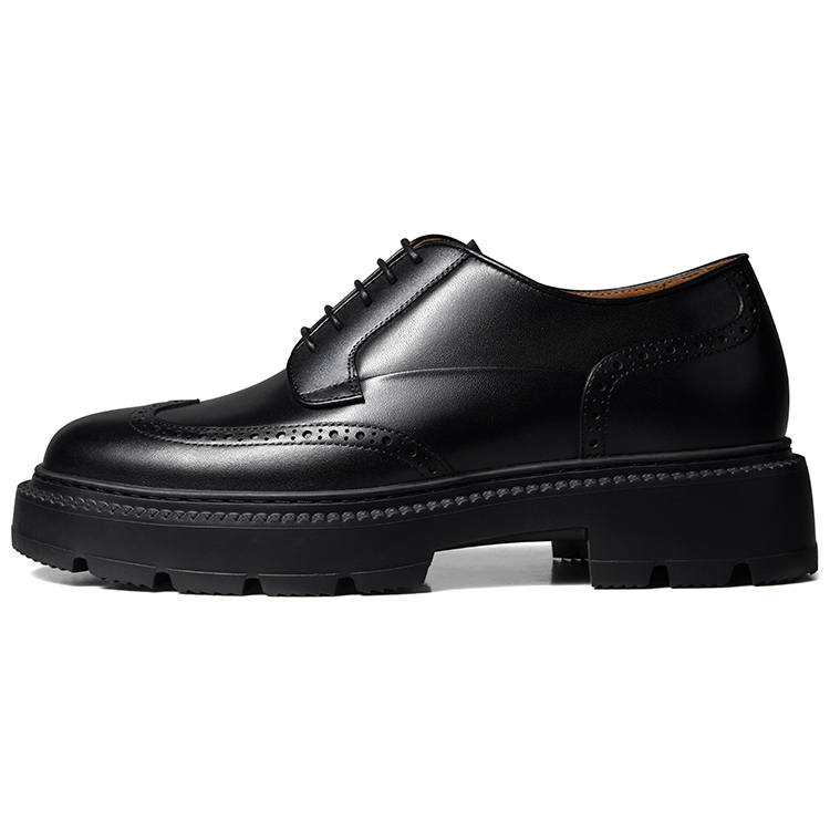 Zuti British Style Brogue Derby Shoes Casual Shoes Men's Black