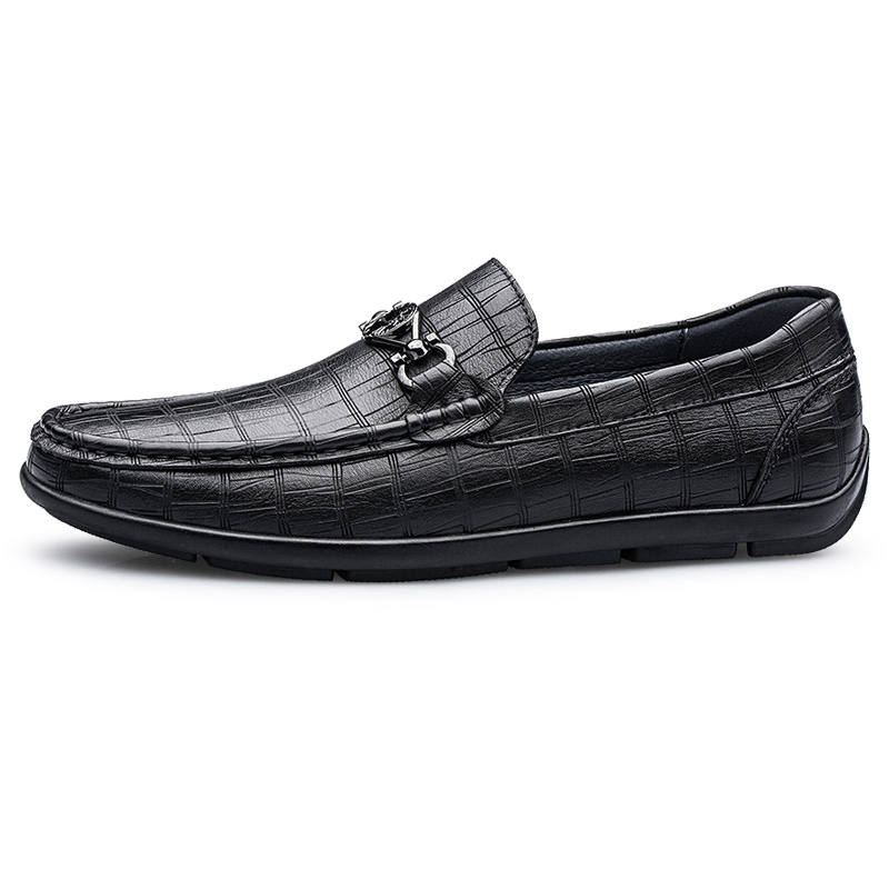 PLAY COBBLER Cow Split Leather Gommino Loafers Men's Black