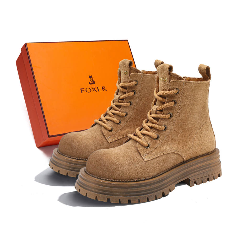 FOXER FOXER Combat Boots Women's Camel
