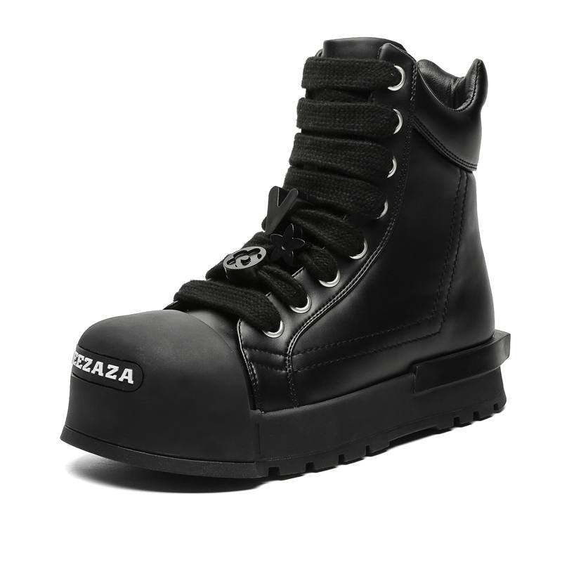 MODENGPAN MODENGPAN Cow Split Leather Short Combat Boots Unisex