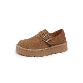 BAFFN Cow Suede Casual Shoes 3cm Women's Camel