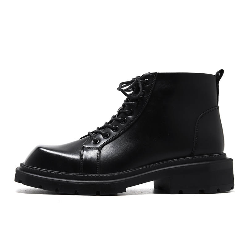 KAQIAODI KAQIAODI Microfiber Leather Short Combat Boots Black
