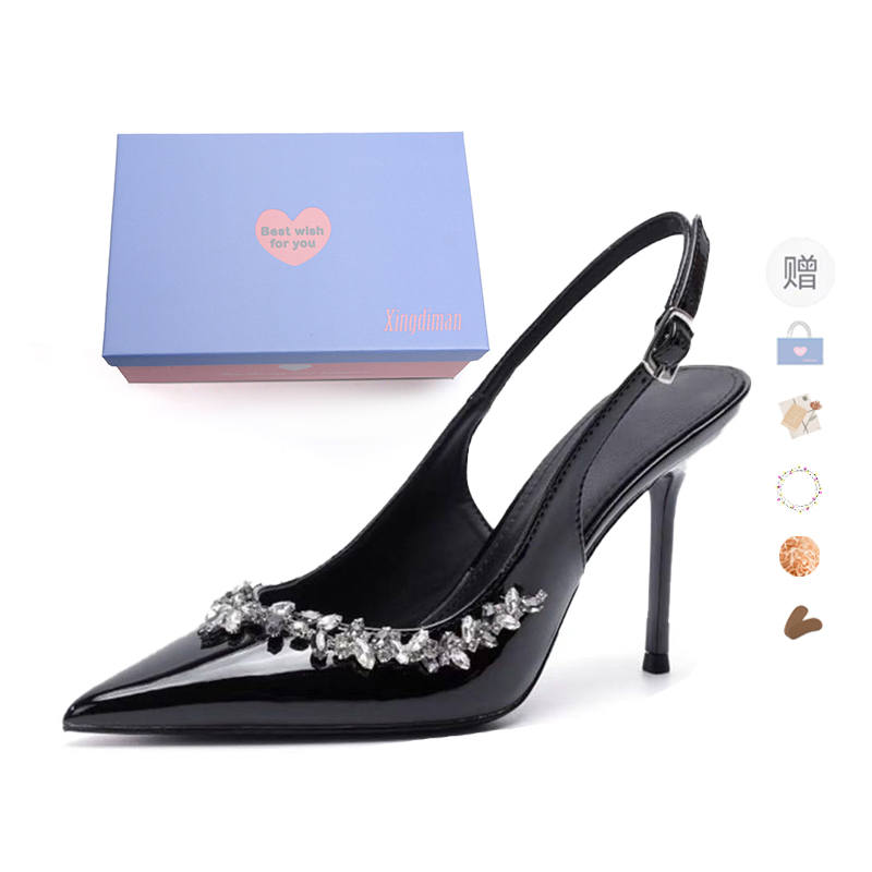 Xingdiman Pu Slim Heel High Heels Women's Burgundy