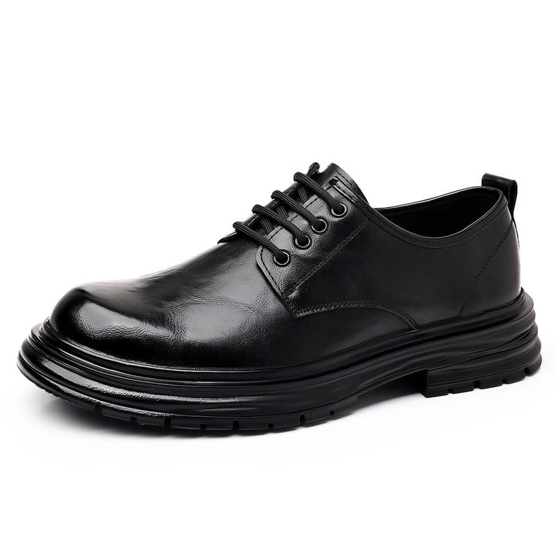 CITONGXIANSHENG Cow Split Leather Casual Shoes Men's Black