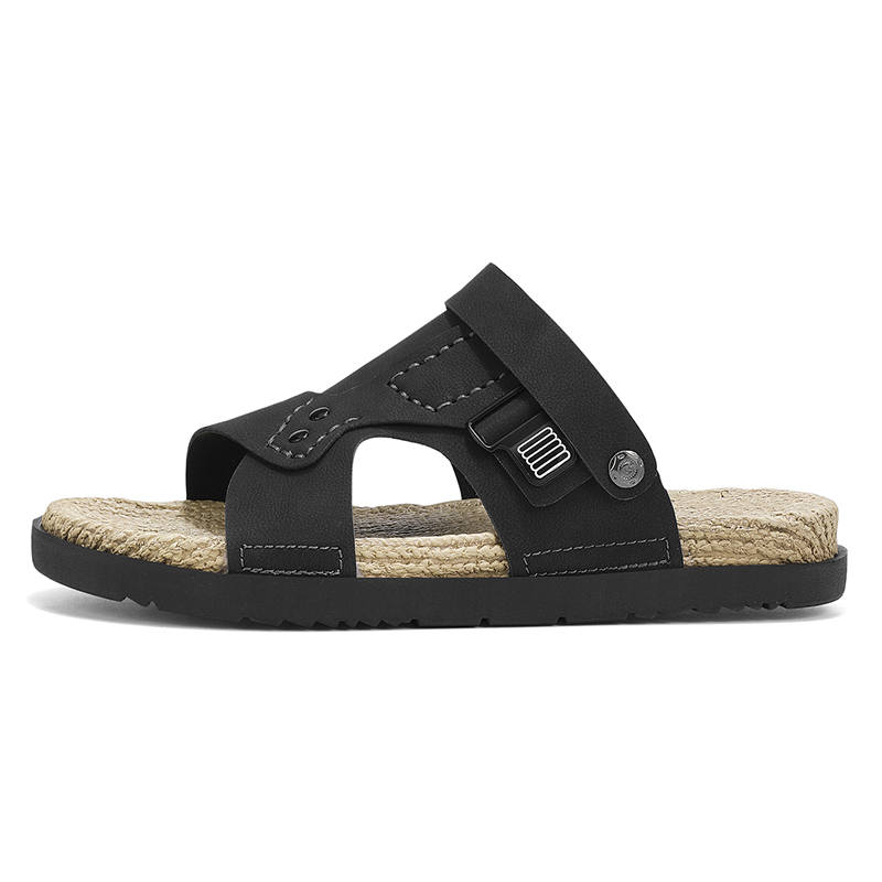 CAOZE Beach Sandals Men's Black Yellow
