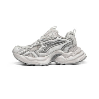 TOFAVE Mesh Cushioning Slip Resistant Low top Chunky Sneakers Unisex Dirty White