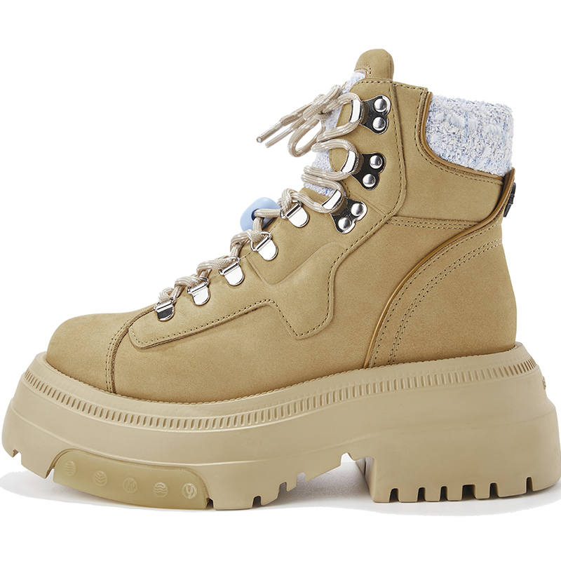 BLOCCO5 BLOCCO5 Short Combat Boots Women's Beige Yellow