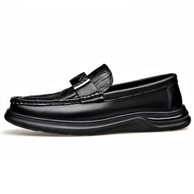 SHUPATE Cow Split Leather Casual Shoes Men's Black